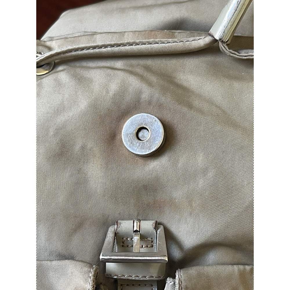 Vintage Prada Tessuto Vela Green Nylon Backpack Distressed Grunge Made In Italy - Picture 5 of 16